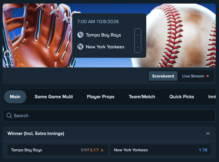 MLB postseason boosted odds